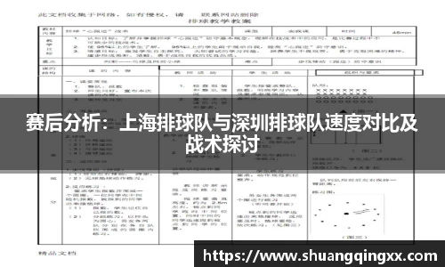 赛后分析：上海排球队与深圳排球队速度对比及战术探讨